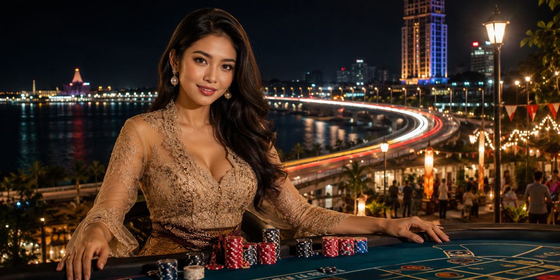 Meja Baccarat festival dengan suasana mewah dan dealer profesional di kasino Vietnam