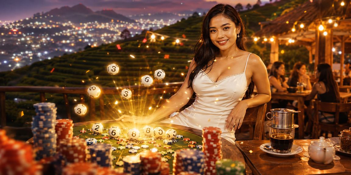 Pelanggan menikmati kopi Vietnam sambil mengakses platform taruhan casino di kafe modern